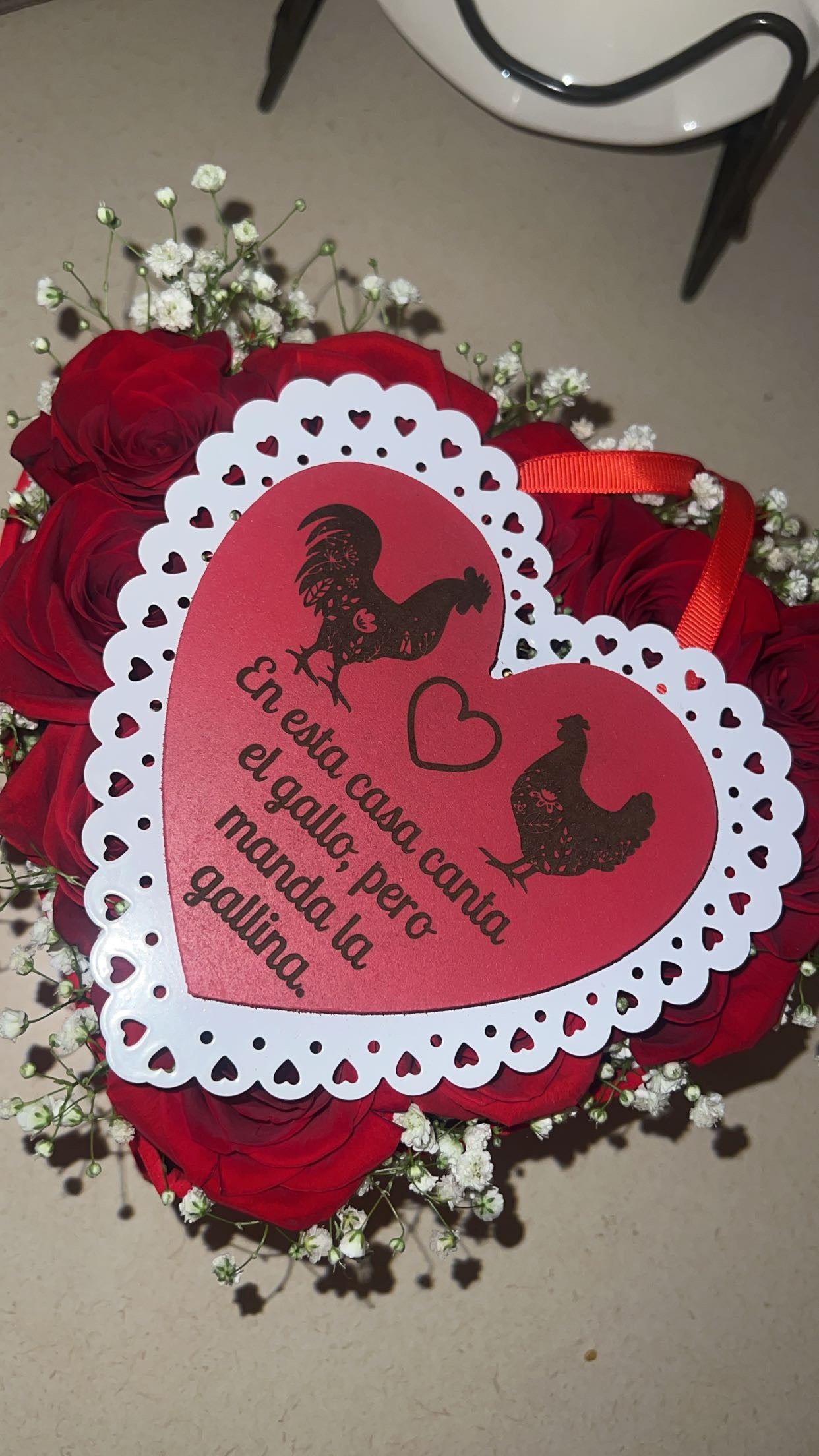 Corazón Rojo Gallo/Gallina ♥️