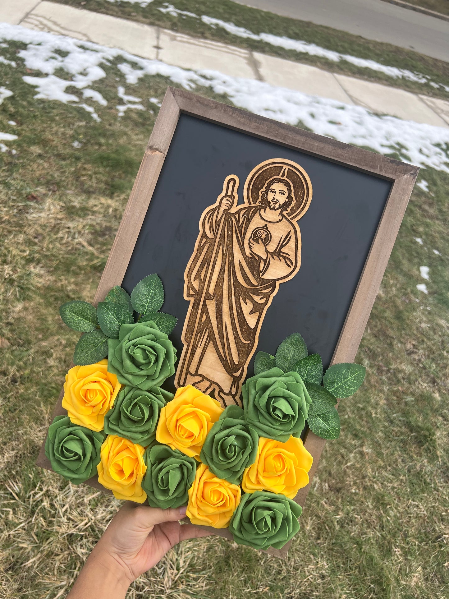 San Judas Frame w/ Roses