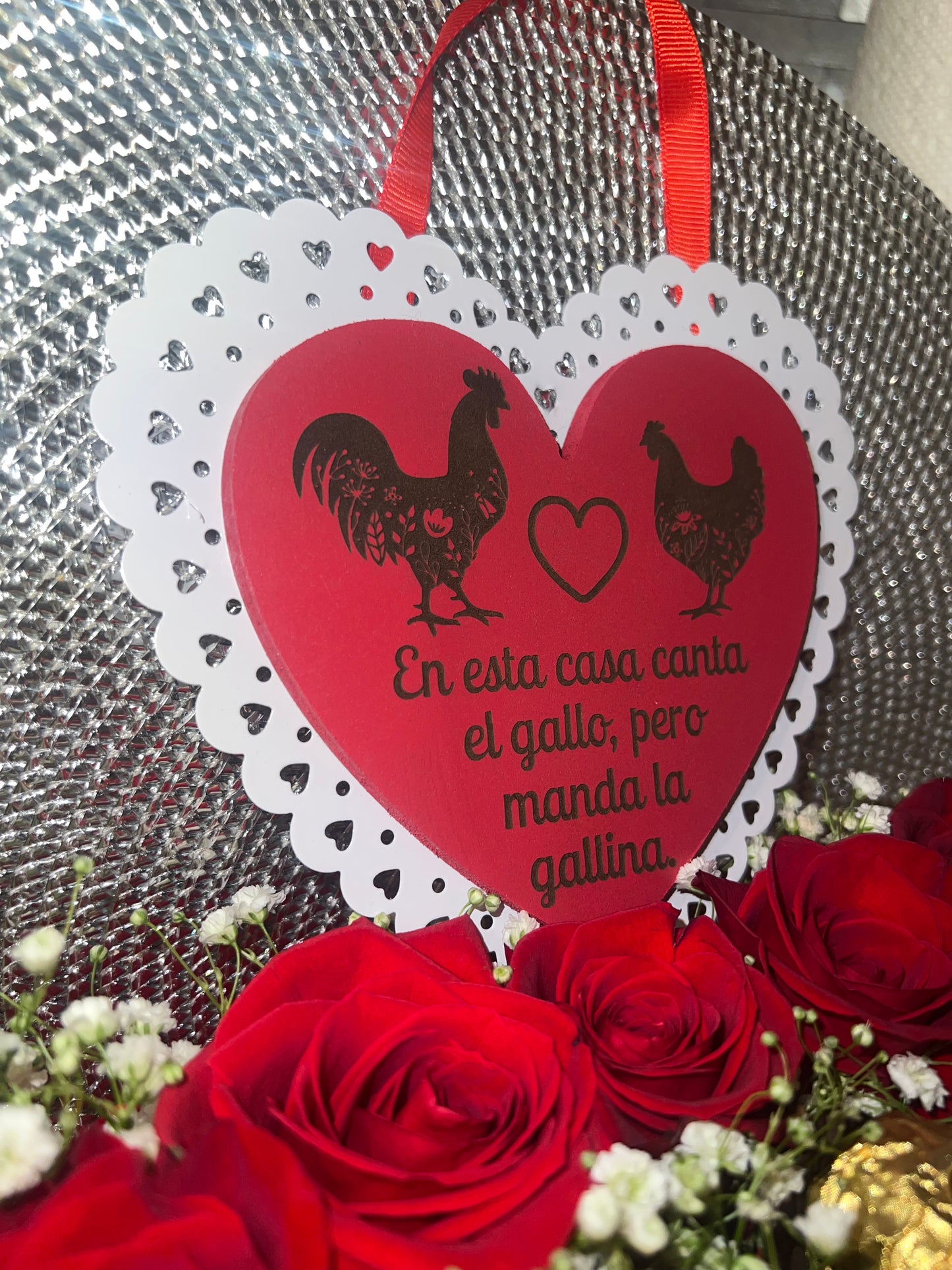 Corazón Rojo Gallo/Gallina ♥️